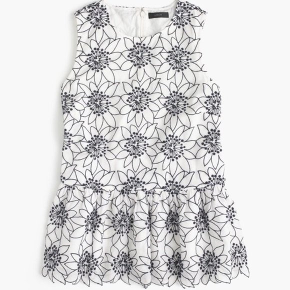 J. Crew Tops - 🌺3/$20🌺J Crew | Flower Peplum Black & White Tank